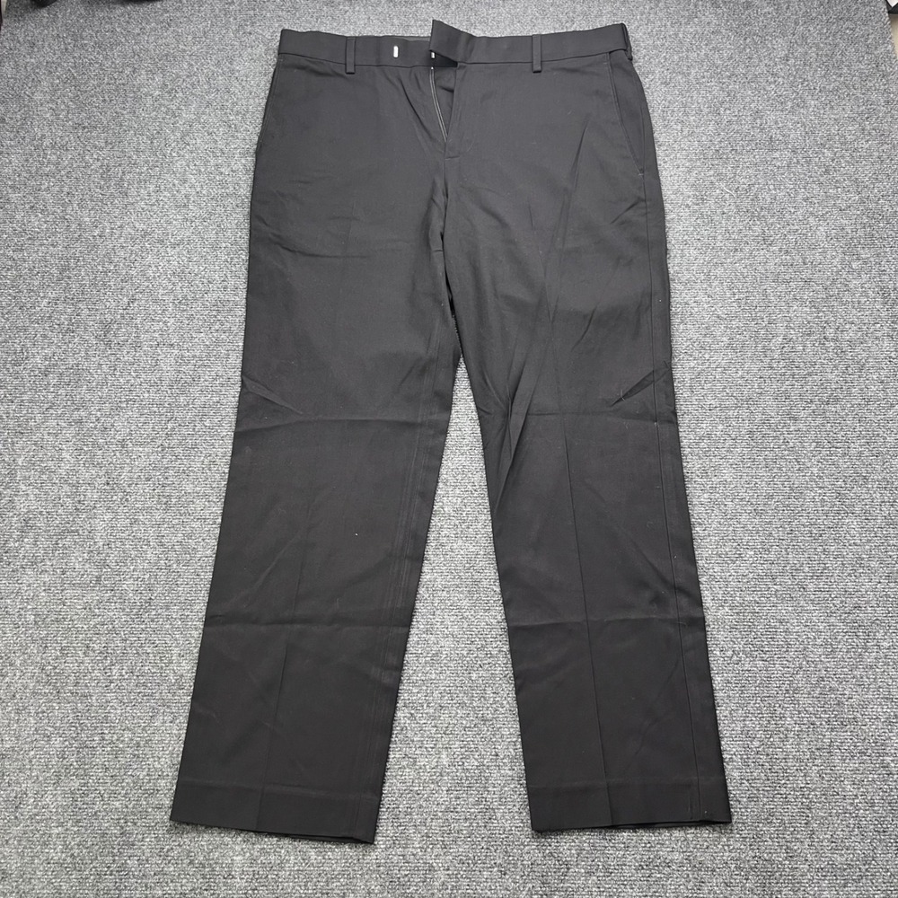 Savane Business Casual Flat Front Black Dress Trousers